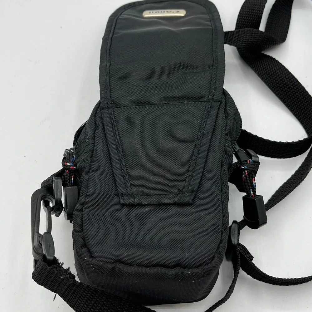 Canon Black Nylon Compact Powershot Camera Bag Crossbody with Adjustable Strap